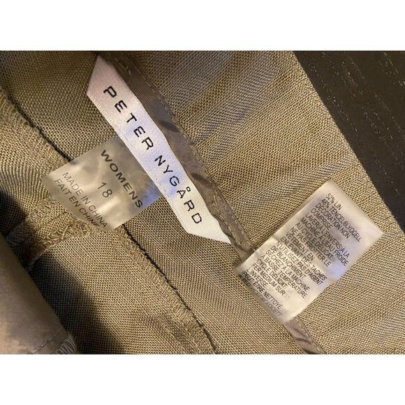 Peter Nygard Women's Olive Green Linen Blend Wide Leg Pants Size 18 - Picture 6 of 10